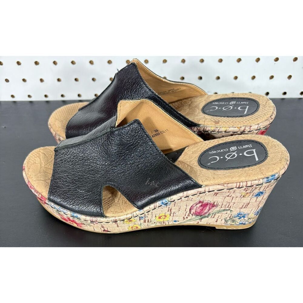 B.O.C Born Concepts floral print wedge heels size 8